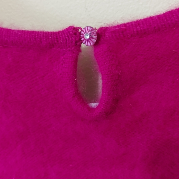 Vintage Angora Blend Beaded Short Sleeve Sweater - Picture 3 of 6